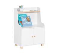 SoBuy KMB84-W Étagère de Rangement pour Jouets et Livres avec 1 Étagères, 1 Compartiments Ouvert et 2 Portes, 60 x 35 x 87 cm