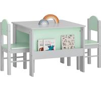 SoBuy KMB88-HG Table pour enfants avec chaises Ensemble de chaises pour enfants Table de peinture pour enfants Groupe de sièges gris clair