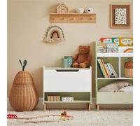 SoBuy KMB91-GR Coffre à Jouets Enfants en Bois, Boîte à Jouets avec Couvercle Rabattable, Organisateur de Jouets