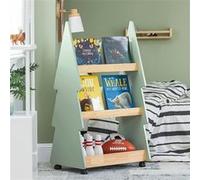 SoBuy KMB99-H-GR Bibliothèque Enfant à roulettes Étagère à Livres Enfant Étagère pour Chambre d'enfant avec 5 étagères et 4 roulettes