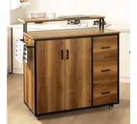 SoBuy KNL02-PF Placard de Cuisine Buffet de Rangement Armoire de Cuisine Multi-rangements Bois G