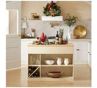 SoBuy KNL04-MI îlot Central de Cuisine, Placard de Cuisine, Buffet de Rangement, Armoire de Cuisine avec 1 Plan de Travail
