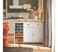 SoBuy KNL05-W îlot Central de Cuisine, Placard de Cuisine, Buffet de Rangement avec Blanc G