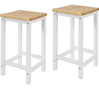 SoBuy Lot de 2 chaises Chaise en bois Chaise à manger Chaise de cuisine Tabouret pour chariot de cuisine 2xFST29-WN