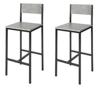 SoBuy Lot de 2 Chaises Hautes Tabourets de Bar Cuisine avec Repose-Pieds Stable Confortable pour Salle à Manger Balcon 95cm