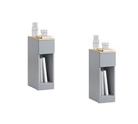 SoBuy Lot de 2 Table de Chevet Étroite avec Tiroir 20x35x60 cm