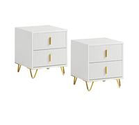 SoBuy Lot de 2 Tables de Chevet avec 2 tiroirs 40x40x47 cm