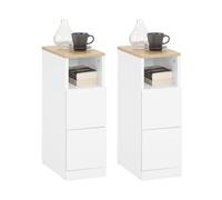 SoBuy Lot de 2 Tables de Chevet étroites avec tiroirs 20x35x60 cm