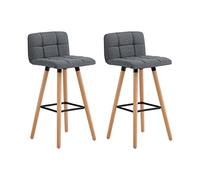 SoBuy Tabouret de bar FST50x2 avec dossier hauteur du siège 68 cm Gris foncé