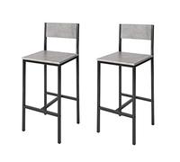 SoBuy FST53-HG x2 Lot de 2 Chaises Hautes Tabourets de Bar Cuisine Chaises de Bar avec Repose-Pieds