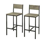 SoBuy FST53x2 Lot de 2 Tabouret de Bar Tabouret de Cuisine avec Repose-Pieds Set de 2 Chaise de Salle à Manger Tendance Chaise de Cuisine Dossier Très Confortable