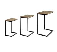 FBT102-F Lot de 3 Tables Basses Gigognes, Set de 3 Tables d'appoint Empilables