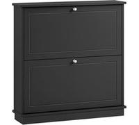 Meuble de Rangement à Chaussures FSR99-SCH SoBuy - avec 2 abattants - Noir - 76x18x79cm
