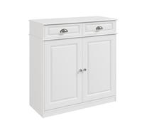 SoBuy Meuble à Chaussures Blanc Commode Nordique Rangement Chaussures avec Tiroirs et Compartiments, Capacité de Charge 74kg, pour Entrée, Salon ou Cuisine, MDF (E1) - 80 x 35 x 82 cm FSB104-W