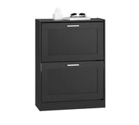SoBuy Meuble à Chaussures FSR137-SCH avec 2 Abattants pour Entrée Couloir - L60xP25xH80 cm, Noir