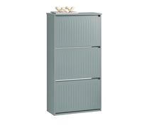 SoBuy Meuble à Chaussures Meuble d'entrée Meuble de Rangement à Chaussures avec 3 Abattants pour Petite Entrée Couloir, Gris, LPH 61x26x120 cm, FSR165-H-HG
