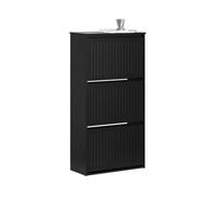 SoBuy Meuble à Chaussures Meuble d'entrée Meuble de Rangement à Chaussures avec 3 Abattants pour Petite Entrée Couloir, Noir, LPH 61x26x120 cm, FSR165-H-SCH