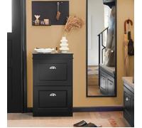 SoBuy FSR78 Meuble à chaussures avec 2 étagères à chaussures à rabat avec 4 surfaces d'étagère Commode à chaussures Étagère à chaussures noir