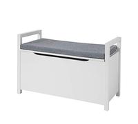 SoBuy Meuble Chaussure Banc à Chaussures Rangement Fermé avec Coussin - Banc d'Entrée Stable avec Coffre 120kg, Blanc 86x38x54cm - FSR76-W