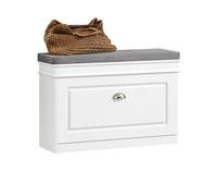 Banc à Chaussures Meuble à Chaussures avec Assise Coussin Rembourré,75x24x51 cm,SoBuy FSR82-L-W