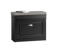 SoBuy Meuble Chaussure Banc d’Entrée - Banc à Chaussures avec Rangement à Abattant et Coussin - Rangement Chaussures pour Couloir ou Salon - Capacité 150kg, Noir, 61x24x51cm, FSR82-K-SCH