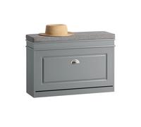 SoBuy Meuble Chaussure d’Entrée - Banc à Chaussures avec Rangement à Abattant et Coussin - Banc de Rangement Chaussures pour Couloir ou Salon - 75x24x51 cm, Capacité 150kg, Gris, FSR82-L-HG