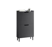 SoBuy Meuble Chaussure Etroit 2 Abattants Meuble à Chaussures d’Entree Armoire à Chaussures Rangement Chaussures Compact Range Chaussures pour Petite Entrée ou Couloir 50x19x90cm Noir FSR151-SCH