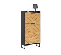SoBuy Meuble à chaussures FSR164-SCH 3 abattants sur pied 62x24x125 cm