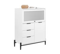 Commode d'Entrée Armoire de Rangement 3 Tiroirs 2 Portes L86xP40xH108 cm FSB94-W