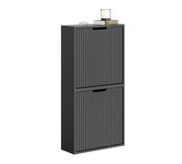 SoBuy Meuble Chaussures Suspendu Extra Plat 19 cm Entrée | Armoire à chaussures avec montage horizontal ou vertical, idéal derrière la porte et pour couloirs étroits, FSR204-SCH