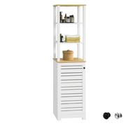 SoBuy BZR43-W Meuble Colonne de Salle de Bain Armoire Haute Meuble de Rangement - L40cm x P30cm x H160cm - Blanc