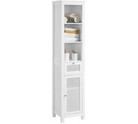 SoBuy BZR36-W Meuble Colonne de Salle de Bain Armoire Haute Placard de Rangement avec 1 porte, 1 tiroir et 3 étagères