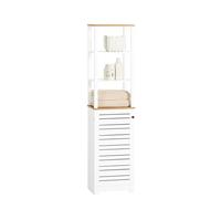 SoBuy BZR43-W Meuble Colonne de Salle de Bain Armoire Haute Meuble de Rangement - L40cm x P30cm x H160cm - Blanc