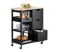 SoBuy Meuble Cuisine à roulettes freinées & 3 tiroirs, 68x85x38cm, Cuisine