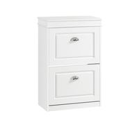 SoBuy Meuble Chaussure Entree Rangement Chaussure avec 2 Abattants, Armoire à Chaussures Entrée, Meuble à Chaussures, Range Chaussures 8 Paires, pour Couloir, Entrée, 54x24x83 cm, Blanc, FSR78-W