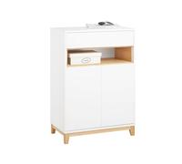 SoBuy Meuble de Rangement d'Entrée Meuble Cuisine - Buffet Salon avec Tiroir, Étagères Réglables et Double Porte - pour Entrée, Salon ou Cuisine - Style Moderne, Charge 80kg, 60x34x85cm - FSB97-WN
