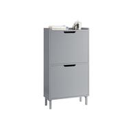 SoBuy Meuble à chaussures FSR151-HG – 2 abattants, étroit pour petite entrée 50x19x91 cm Gris