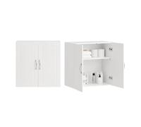 SoBuy Meuble Haut Cuisine Compact avec 2 Portes, Placard Cuisine Mural Petit Format, Armoire Murale & Armoire Suspendu pour Cuisine, Meuble Mural de Rangement, Charge 36kg, Blanc, 60x30x60cm, FRG231-W