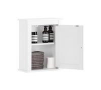 SoBuy Meuble Haut de Salle de Bain1 Porte Placard Mural Commode Meuble de Rangement Mural Armoire Suspendue Blanc L40 x P18 x H49 cm FRG203-W