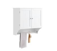 SoBuy Meuble salle de bain suspendu BZR84-W – Blanc 60 x 30 x 60 cm, étagères réglables