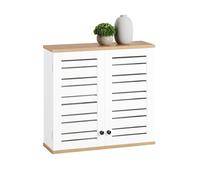 SoBuy BZR42-W Meuble Haut de Salle de Bain avec 2 Portes Placard Commode Meuble de Rangement Mural Armoire Suspendue