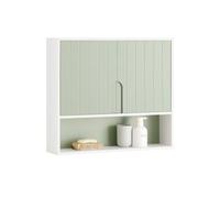 SoBuy Meuble Haut Salle de Bain Meuble WC Suspendu Blanc, Armario WC Suspendu, Etagere Murale de Rangement, Pratique 60 X 15 X 54 cm BZR140-GR