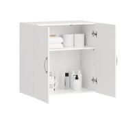 SoBuy Meuble Haut Salle de Bain Suspendu Armoire Murale avec Étagère Réglable et Porte Rangement Mural Compact pour Salle de Bain, WC ou Cuisine Blanche 60x30x60 cm FRG231-W
