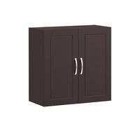 SoBuy Meuble Haut Salle de Bain Suspendu Armoire Murale avec Étagère Réglable et Porte Rangement Mural Compact pour Salle de Bain, WC ou Cuisine Marron 60x30x60 cm FRG231-BR