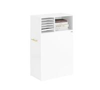 SoBuy Meuble Imprimante avec roulettes Support Imprimante Roulant Caisson de Bureau avec Compartiments Petit Meuble de Rangement Bureau Compact 60x33x100 cm Blanc ASK12-W