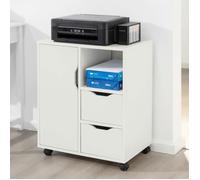 SoBuy FBT105-W Support Imprimante Roulant Organiseur Bureau Mobile Caisson avec Tiroirs et Blanc G