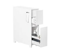 SoBuy BZR111-W étagère de niche 20 cm avec rouleau étagère de cuisine chariot étagère étroite meubles de salle de bain Blanc BHT environ. 20x75x60cm BLANC