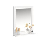 SoBuy Meuble Salle de Bain avec Miroir Meuble Haut WC Suspendu Étagère Murale Blanche de Rangement Compacte Idéal pour Salle de Bain, WC, Buanderie Blanc 40x49x10cm FRG129-W