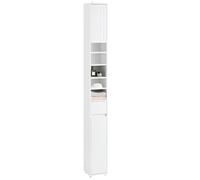 SoBuy Meuble Salle de Bain avec Portes Meuble Colonne 20x180x20 cm Blanc