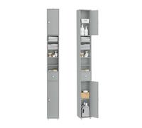 SoBuy Meuble Salle de Bain Colonne Salle de Bain 180cm Armoire de Rangement étroite 20x20cm avec étagères Réglables et Tiroir - Colonne Gain de Place pour WC, Lavabo, Buanderie BZR34-II-HG